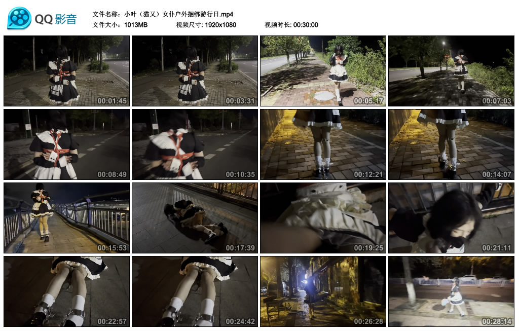 桃花岛-小叶(猫又)女仆户外捆绑游行日_绳缚吧