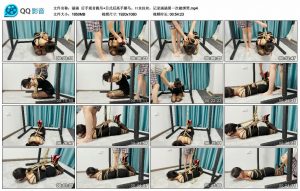 【涵涵】后手观音跪吊+日式后高手驷马。口水拉丝，记录涵涵第一次被绑哭_绳缚吧