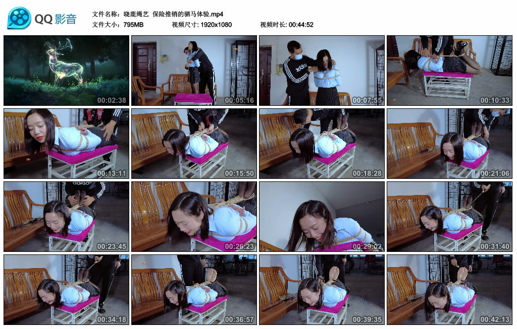 【晓鹿绳艺】保险推销的驷马体验_绳缚吧