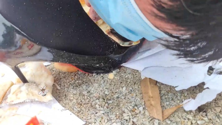 图片[3]_广州小鱼女神户外黑丝高跟踩食物贱狗跪吃，用奴的衣服给主人擦鞋 YC-230611_绳缚吧