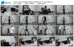 【面具男】榨干绝美制服OL女声伪娘jiojio，强制开腿单手套后手吊，马具型口塞驷马_绳缚吧