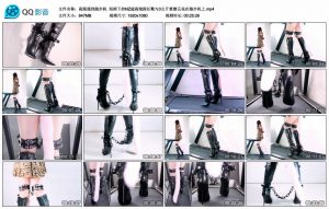 【高跟遇到跑步机】短裙下的NZ超高细跟长靴与3公斤重镣五花在跑步机上_绳缚吧