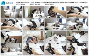 [鹿角与猫爪] 鹿脚与猫爪 白丝女仆爪爪，单手套拘束双电击器电击塞+电击贴片鞭打训练器ZDB+筋膜枪强G戴着口环被深喉、夹舌头、塞丝袜堵住_绳缚吧