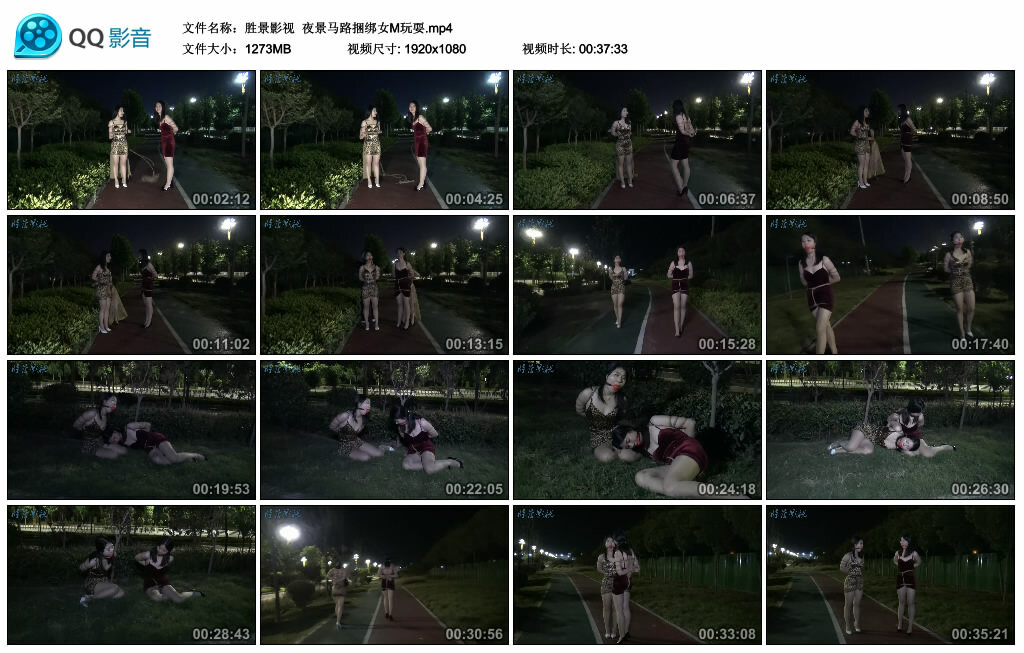 【胜景影视】夜景马路捆绑女M玩耍_绳缚吧