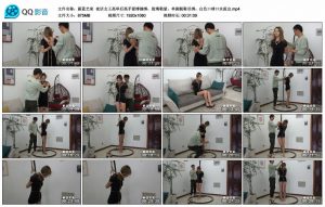 【蔚蓝艺束】夜店女王高举后高手紧缚捆绑，股绳勒紧，单脚脱鞋吊绑，白色口球口水流出_绳缚吧