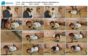 【一绳所爱】 陈依依极限绑头发欧式直臂驷马 试戴两种杨具口塞极限堵嘴放置_绳缚吧