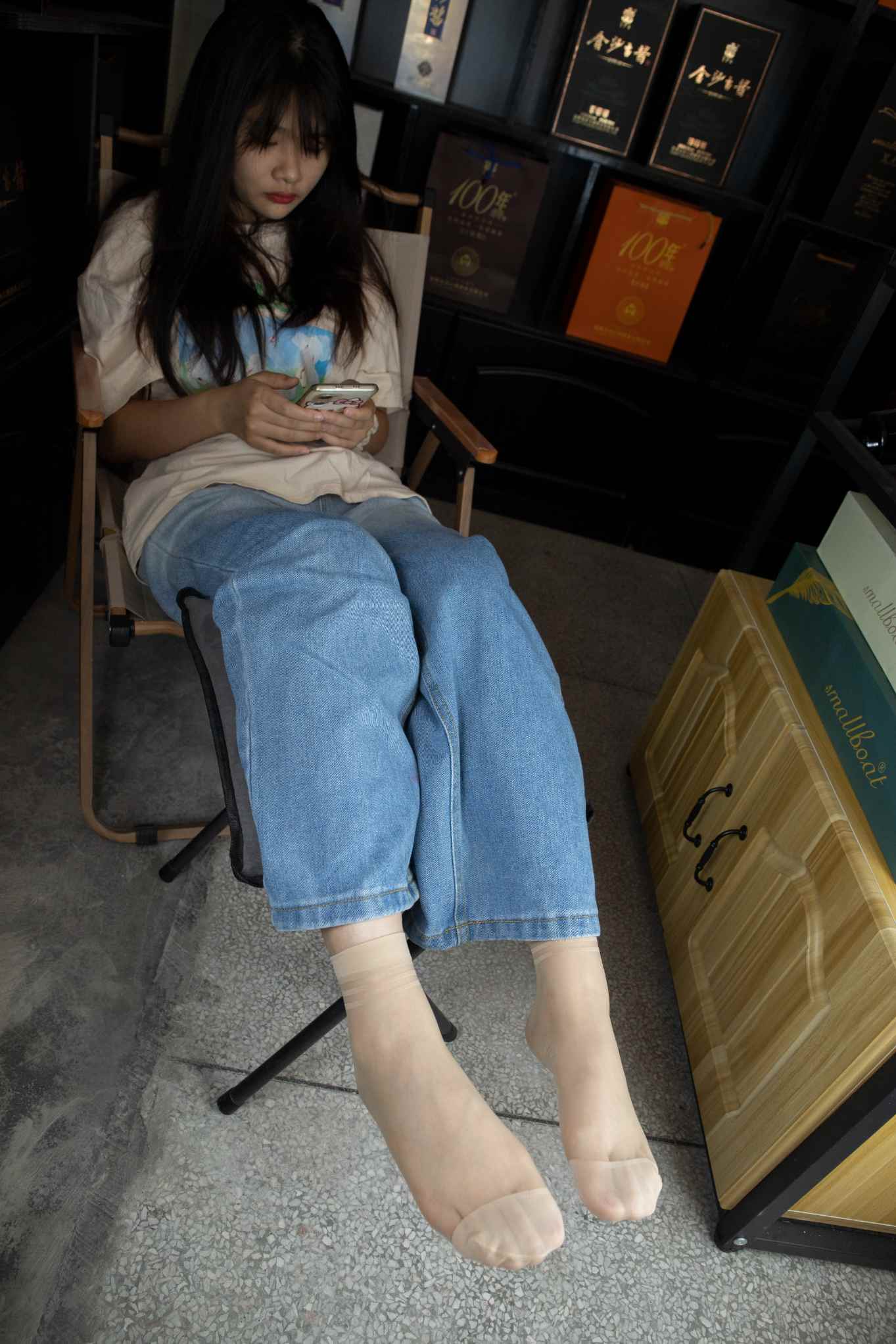 图片[3]-[南国足艺]24-美女主播妮妮展示性感肉丝美脚，各种迷人的角度-绳艺资源网