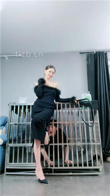 图片[3]-艾琳175】铁笼关狗-舔高跟/碾压狗爪/插嘴/袜子塞嘴/虐乳-绳艺资源网