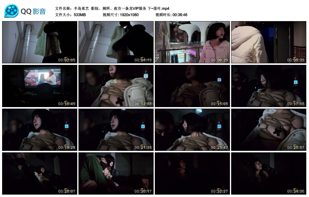 【半岛束艺】 影院、厕所、夜市一条龙VIP服务 下~落叶_绳缚吧