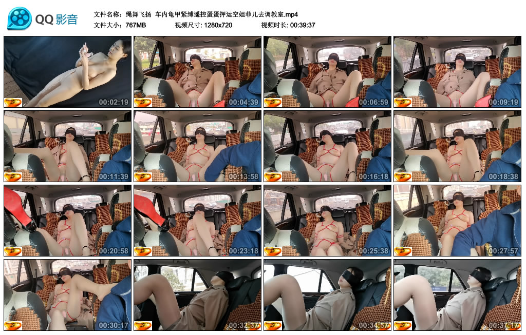 【绳舞飞扬】 车内龟甲紧缚遥控蛋蛋押运空姐菲儿去调教室_绳缚吧