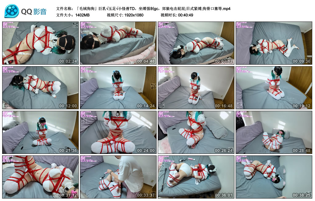 「毛绒狗狗」√玉足√小怪兽TD，坐缚强制gc，郊狼电击屁屁;日式紧缚;狗骨口塞等_绳缚吧